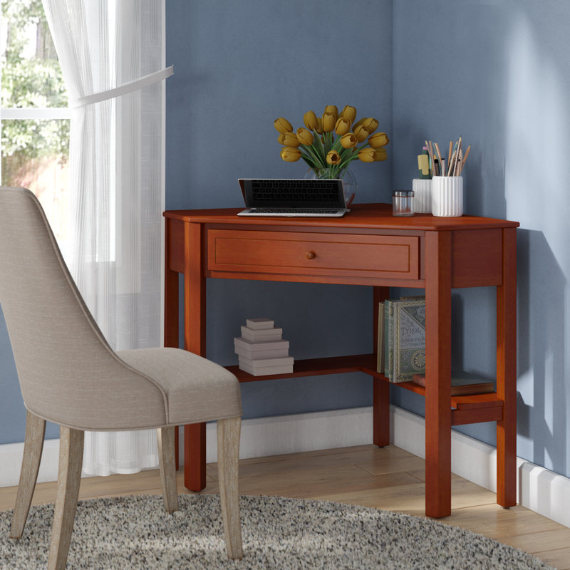 Andover Mills Anka 1 Drawer Corner Writing Desk & Reviews Wayfair